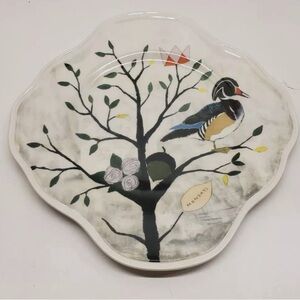 Rebecca Rebouche Anthropologie Curious Deciduous 4Side Plate Wandering Wood Duck